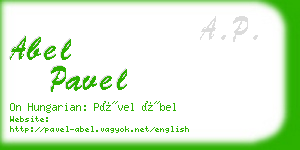 abel pavel business card